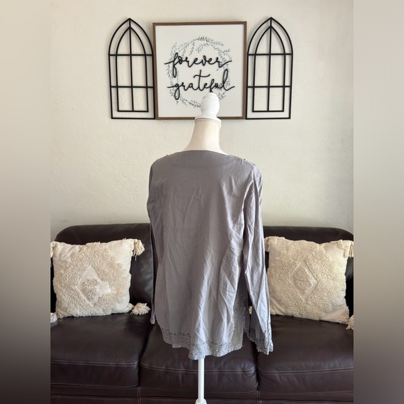 New Direction Long Sleeve Top 100% Cotton Embroidered Beaded Hippie Boho Size M - Picture 4 of 10